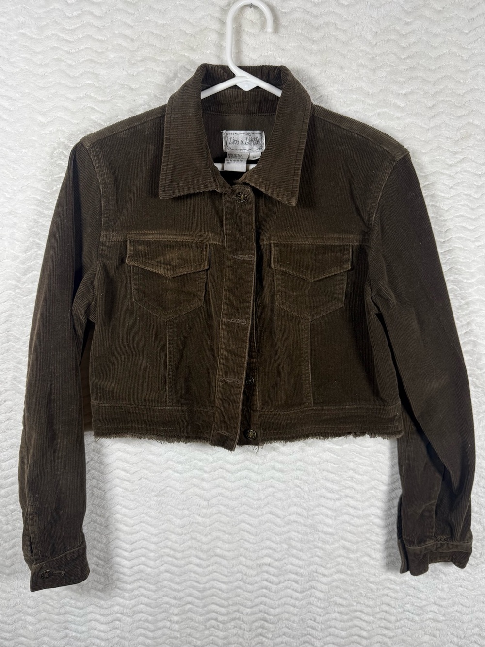 Live a Little Corduroy Crop Jacket in Dark Brown